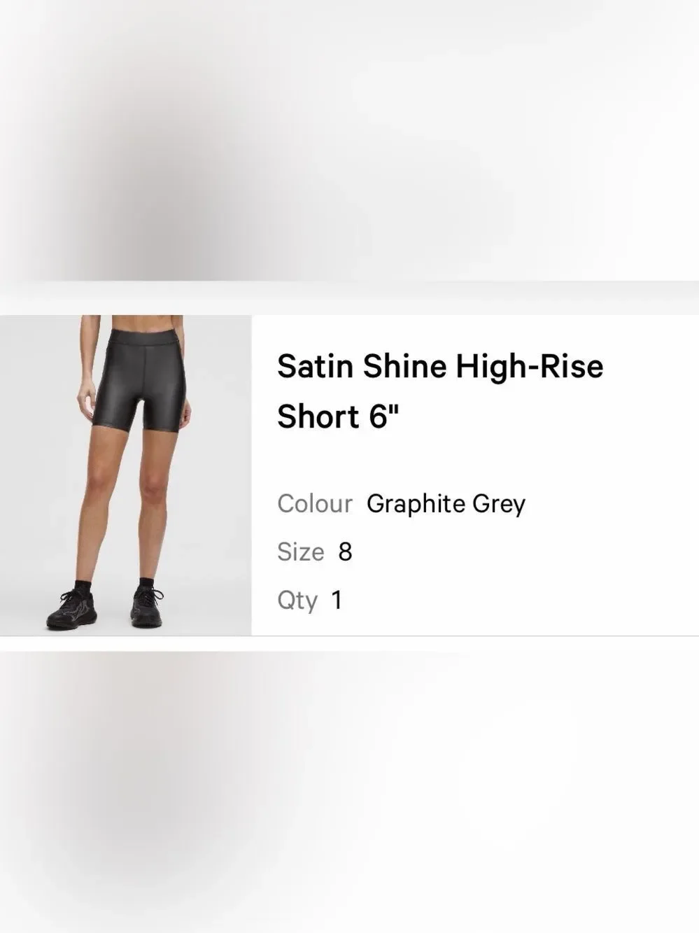 Lululemon high rise satin biker short 6”